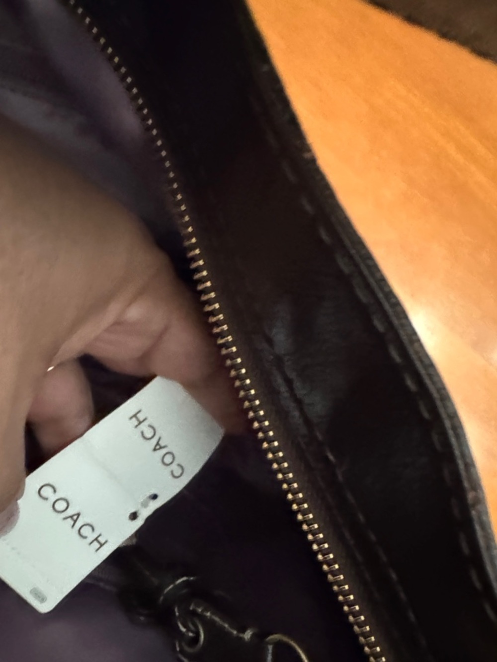 Coach Canvas Shoulder Bag in Beige & Dark Brown 13 in wide & 10 in long. - Picture 11 of 16